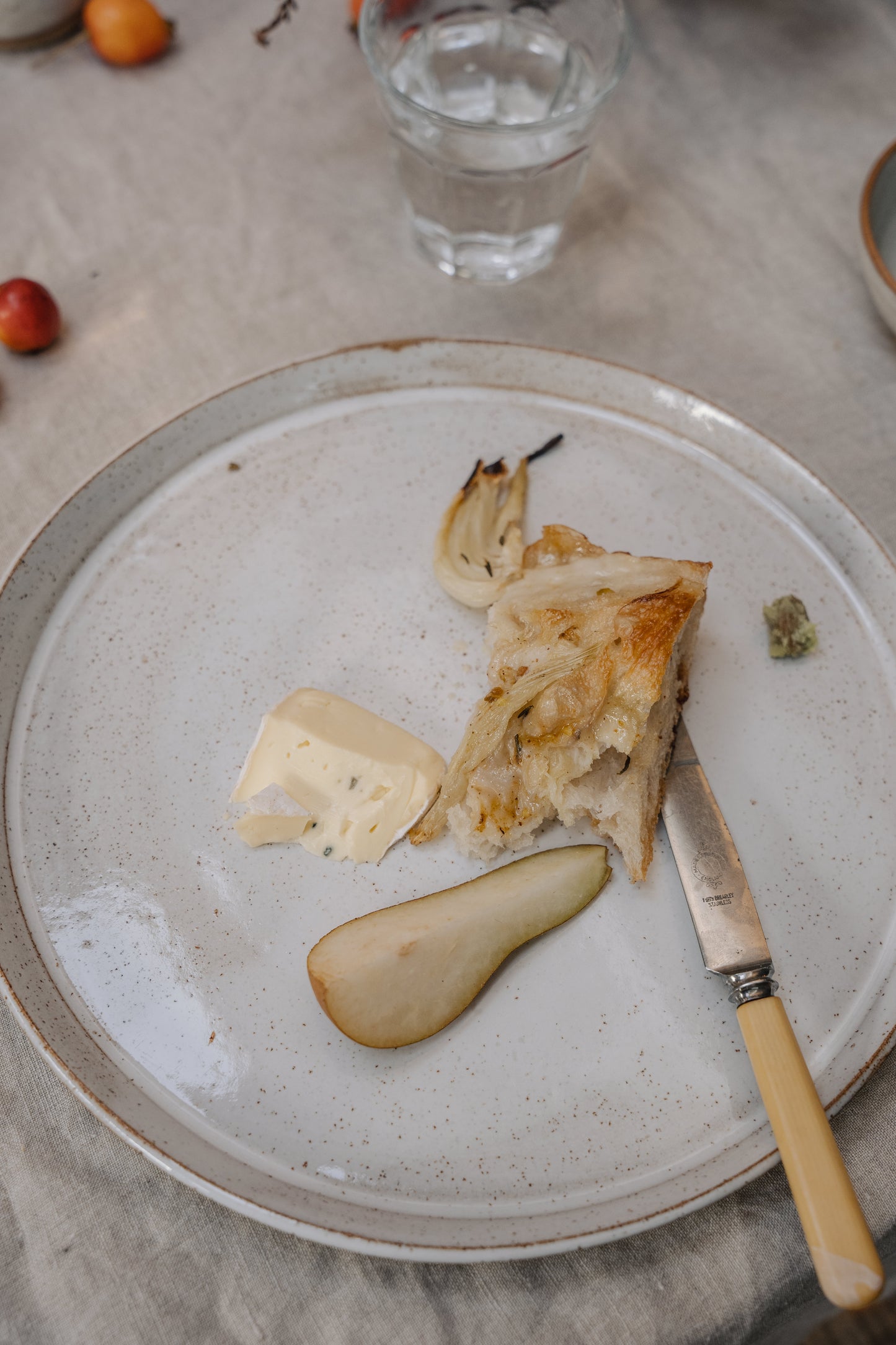 Plate - Large, Glossy White Speckled