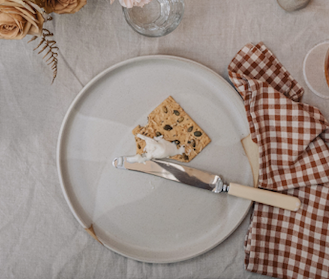 Plate - Large, Oatmeal Shadow no.2